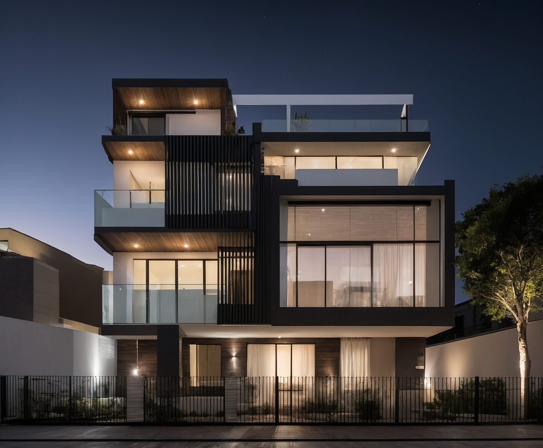 Casa inteligente y moderna en la ciudad.